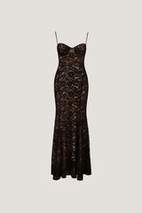 Monet Lace Overlay Maxi Dress