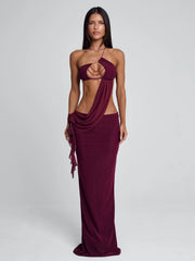 Raer Burgundy Maxi Dress