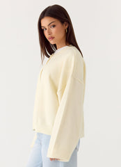 Annie One Button Cardigan - Ivory Cream