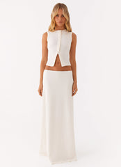 Blair Buttoned Tank Top - Ivory