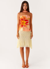 Blaise Scarf Top - Orange Floral