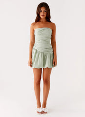 Floria Bubble Mini Dress - Sage