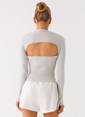Carissa Open Back Top - Grey