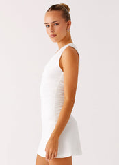 Cherry Sky Mini Dress - White