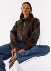 Chicago Bomber Jacket - Chocolate