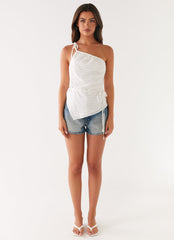 Joanne One Shouder Top - White