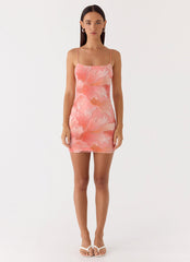Liyah Beaded Mini Dress - Papaya