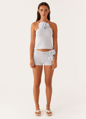 Maia Rose Crochet Top - Baby Blue