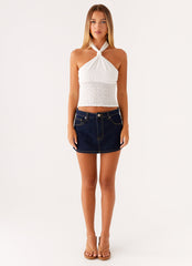 Maysa Low Rise Mini Skirt - Indigo