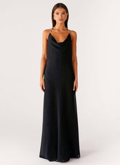 Morning Crush Cowl Maxi Dress - Black