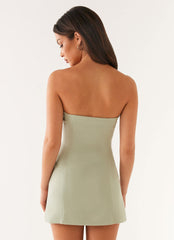 Patsie Strapless Mini Dress - Sage