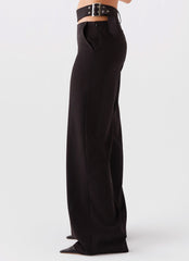 The After Party Cut Out Belt Pants - Black