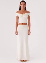 Trixie Twist Off Shoulder Top - Ivory