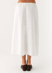 Sweet Lullaby Midi Skirt - White