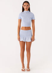 Sweetest Pie T-Shirt - Baby Blue Gingham