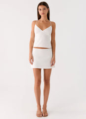 Under Heat Mini Skirt - White