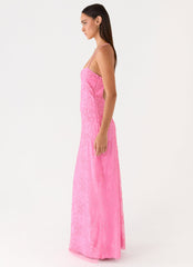Wonyoung Beaded Maxi Dress - Pink
