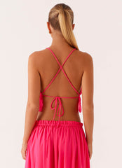 Zaya Backless Top - Fuchsia