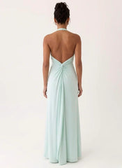 Samaria Halter Maxi Dress Blue