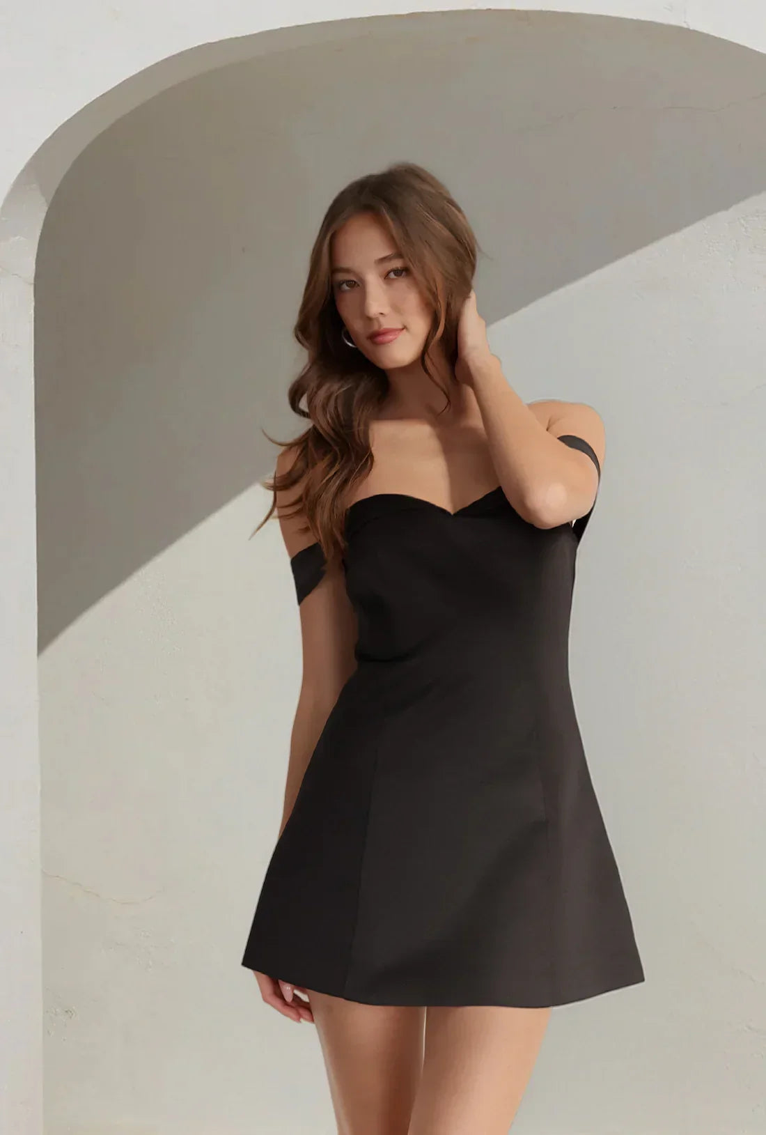 Roman Off The Shoulder Mini Dress