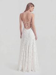 Floral-Burnout Cowl Neck Gown