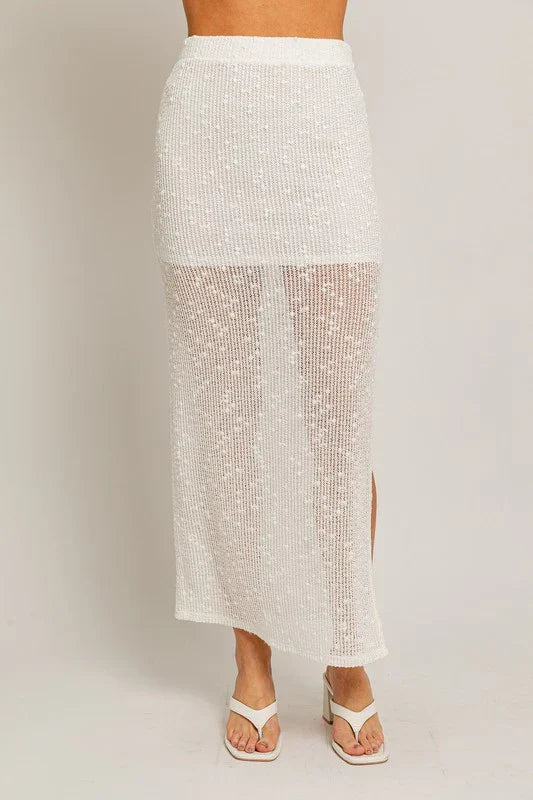 Cocoa Island Fitted Midi Skirt