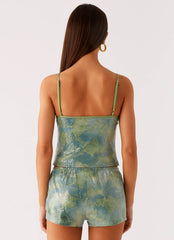 Ajean Sequin Cami Top - Lime Blood