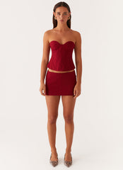 Armelle Micro Mini Skirt - Maroon
