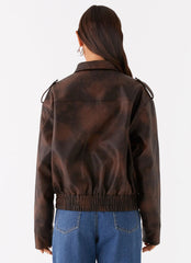 Chicago Bomber Jacket - Chocolate