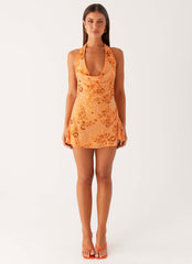 Cinzia Beaded Mini Dress - Orange