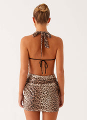 Elysia Sequin Mini Dress - Leopard