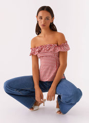 Gwyneth Top - Red Gingham