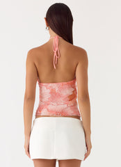 Julienne Beaded Top - Coral