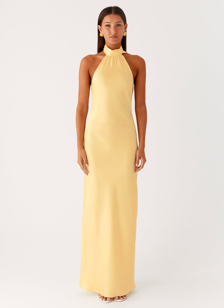 Keena Scarf Maxi Dress - Lemon
