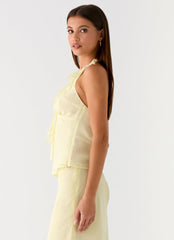 Log In Halter Top - Yellow