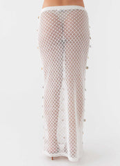 Lovina Shell Knit Maxi Skirt - White
