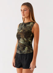 Lux Tank Top - Cyber Floral