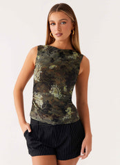 Lux Tank Top - Cyber Floral