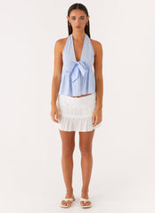 On Repeat Halter Top - Blue Stripe