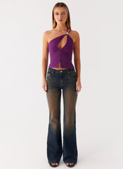 Oregon Flared Denim Jeans - Dirty Black Wash