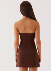 Ayanna Strapless Mini Dress - Chocolate