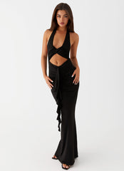 Allanna Frill Maxi Dress - Black
