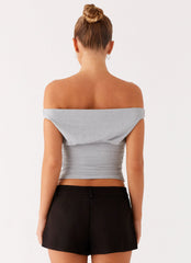 Reva Off Shoulder Top - Grey