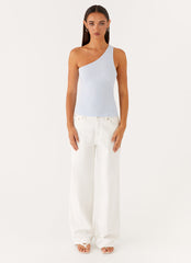 Safiya One Shoulder Top - Blue