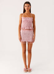 Shari Beaded Halter Top - Pink