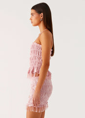 Shari Beaded Halter Top - Pink