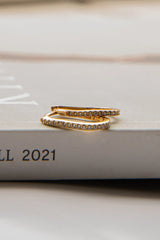 Ark Diamante Hoop Earrings Gold